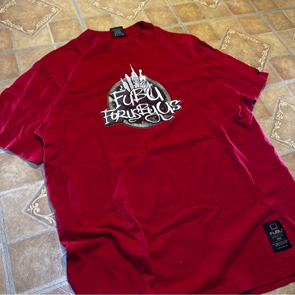 Vintage FUBU "For Us By Us" 1992 International T-Shirt - Size L - Red